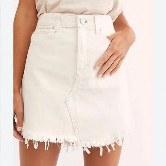 Free People | Bailey Denim Mini Skirt in Coconut | 29 - Picture 1 of 5